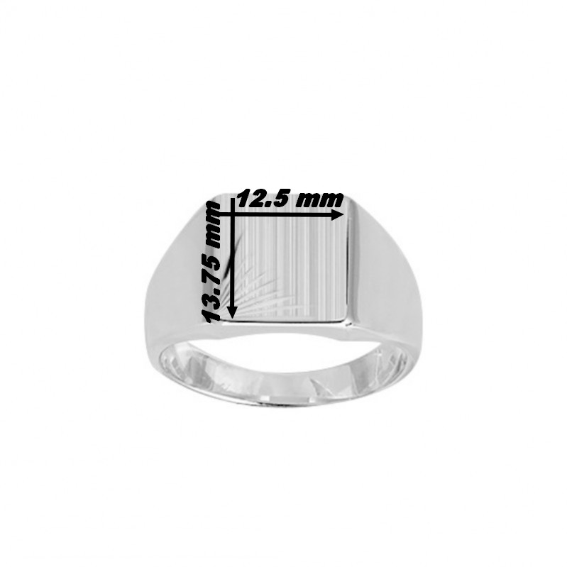 Chevalière Homme avec motif Argent 925/1000 ROBBEZ MASSON, dimensions
