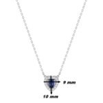 Coller Femme Cœur Argent 925/1000 et Oxydes de zirconium bancs et bleu CHRISTIAN BERNARD, dimensions