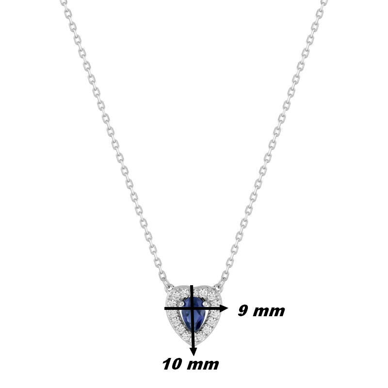 collier-coeur-femme-argent-oxydes-bleu-blancs-christian-bernard-332543-2-dimensions Coller Femme Cœur Argent 925/1000 et Oxydes de zirconium bancs et bleu CHRISTIAN BERNARD, dimensions
