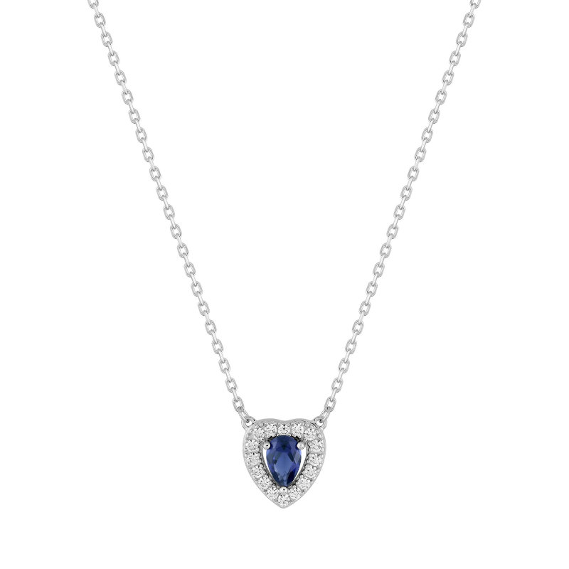 collier-coeur-femme-argent-oxydes-bleu-blancs-christian-bernard-332543-2 Coller Femme Cœur Argent 925/1000 et Oxydes de zirconium bancs et bleu CHRISTIAN BERNARD