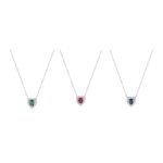 Coller Femme Cœur Argent 925/1000 et Oxydes de zirconium bancs et bleu CHRISTIAN BERNARD, couleurs