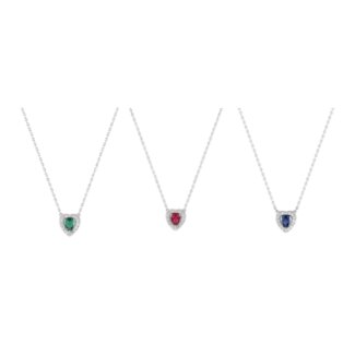 Coller Femme Cœur Argent 925/1000 et Oxydes de zirconium bancs et bleu CHRISTIAN BERNARD, couleurs