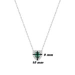 Coller Femme Cœur Argent 925/1000 et Oxydes de zirconium bancs et vert CHRISTIAN BERNARD, dimensions