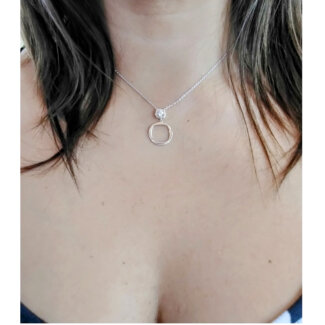 Collier Femme Argent 925/1000 et Oxyde de zirconium MURAT porté