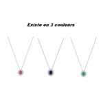 Collier Femme Argent 925/1000 et Oxydes de zirconium bleu et blancs CHRISTIAN BERNARD, couleurs