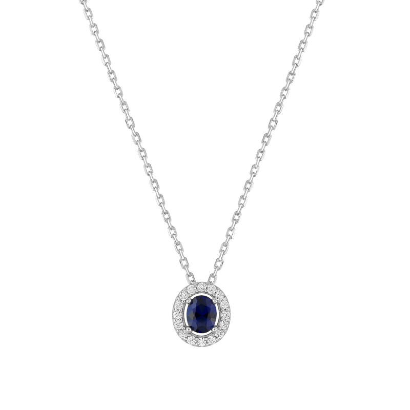 collier-femme-argent-oxydes-bleu-blancs-332204-2-christian-bernard Collier Femme Argent 925/1000 et Oxydes de zirconium bleu et blancs CHRISTIAN BERNARD