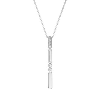 Collier graphique verticale Femme Argent 925/1000 et Oxydes de zirconium MURAT