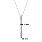 Collier graphique verticale Femme Argent 925/1000 et Oxydes de zirconium MURAT, dimensions