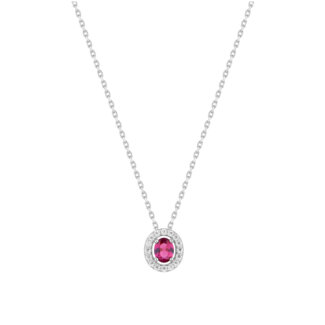 Collier Femme Argent 925/1000 et Oxydes de zirconium rouge et blancs CHRISTIAN BERNARD