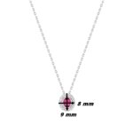Collier Femme Argent 925/1000 et Oxydes de zirconium rouge et blancs CHRISTIAN BERNARD, dimensions