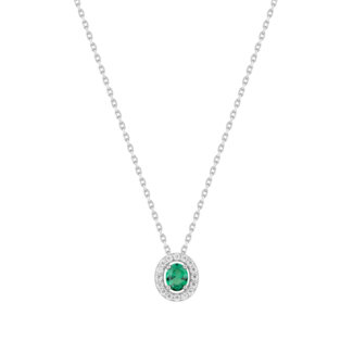 Collier Femme Argent 925/1000 et Oxydes de zirconium vert et blancs CHRISTIAN BERNARD
