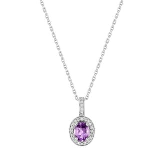 Collier Femme Or blanc 750/1000, Améthyste et Oxydes de zirconium ROBBEZ MASSON