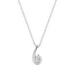 Collier Femme goutte Or blanc 750/1000 et Oxydes de zirconium ROBBEZ MASSON