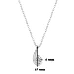 Collier Femme goutte Or blanc 750/1000 et Oxydes de zirconium ROBBEZ MASSON, dimensions