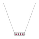 Collier Femme Or blanc 750/1000, Rubis et Oxydes de zirconium ROBBEZ MASSON