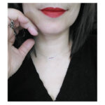 Collier Femme Or blanc 750/1000, Rubis et Oxydes de zirconium ROBBEZ MASSON, porté
