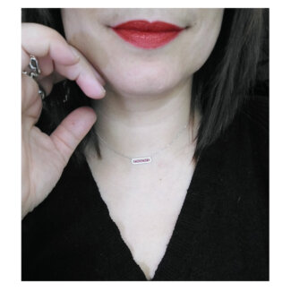 Collier Femme Or blanc 750/1000, Rubis et Oxydes de zirconium ROBBEZ MASSON, porté