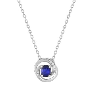 Collier Femme Or blanc 750/1000, Saphir et Oxydes de zirconium ROBBEZ MASSON