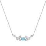 Collier Femme Or blanc 750/1000, Topaze et Oxydes de zirconium ROBBEZ MASSON