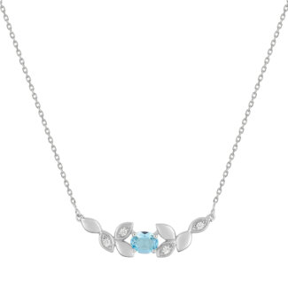 Collier Femme Or blanc 750/1000, Topaze et Oxydes de zirconium ROBBEZ MASSON