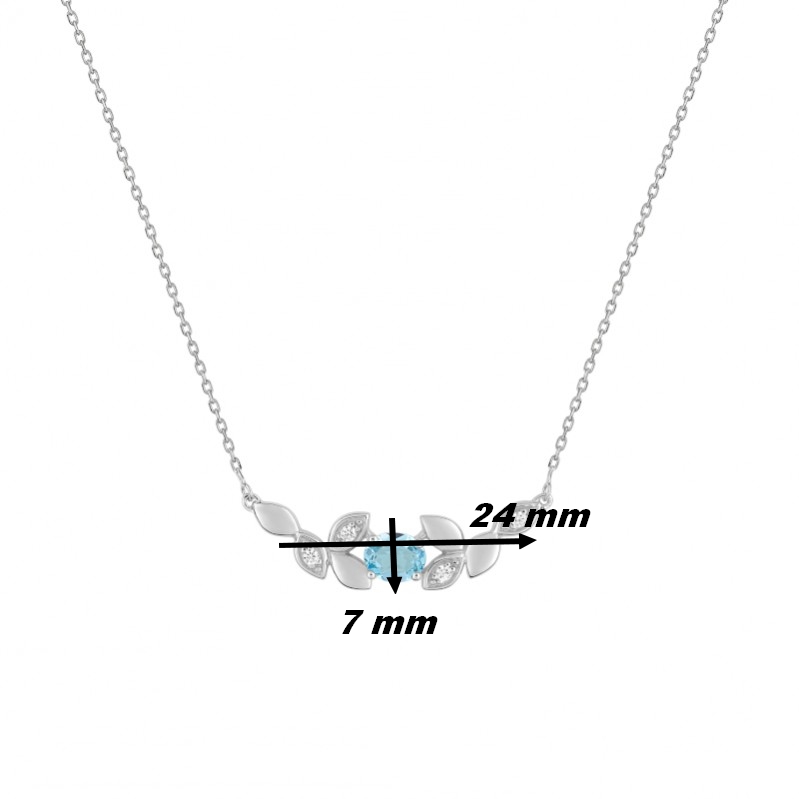 Collier Femme Or blanc 750/1000, Topaze et Oxydes de zirconium ROBBEZ MASSON, dimensions
