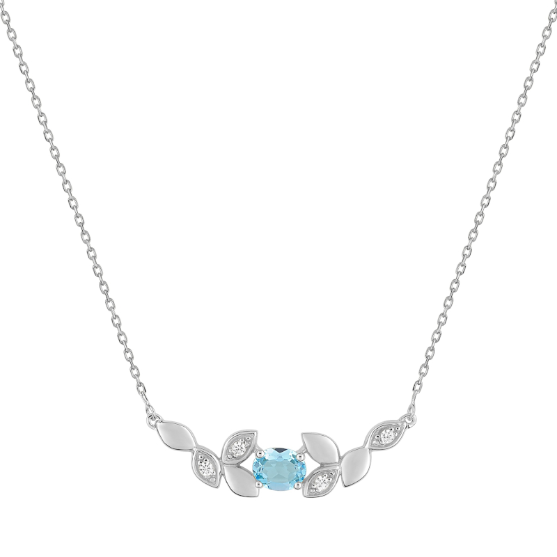 Collier Femme Or blanc 750/1000, Topaze et Oxydes de zirconium ROBBEZ MASSON