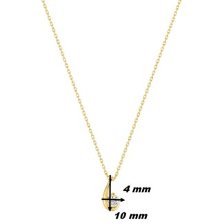Collier Femme goutte Or jaune 750/1000 et Oxydes de zirconium ROBBEZ MASSON, dimensions