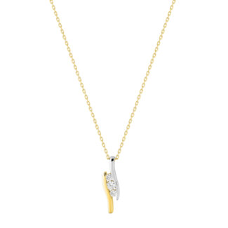 Collier Femme Or jaune 750/1000, Rhodium et Oxydes de zirconium ROBBEZ MASSON