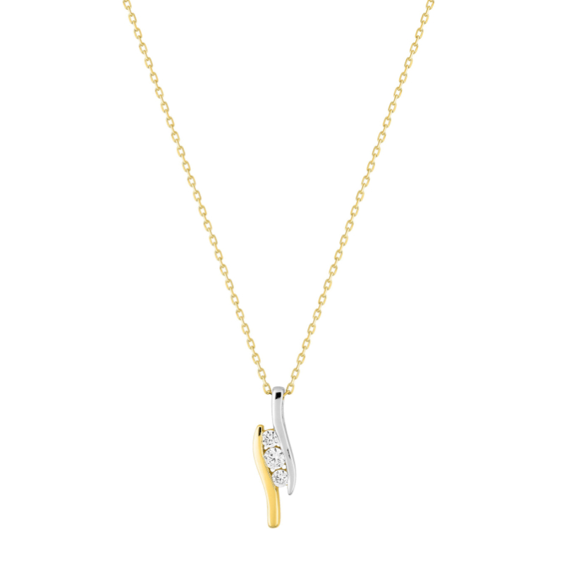 collier-femme-or-jaune-750-oxydes-rhodium-robbez-masson-3-006-Z3 Collier Femme Or jaune 750/1000, Rhodium et Oxydes de zirconium ROBBEZ MASSON