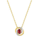 Collier Femme Or jaune 750/1000, Rhodium, Rubis et Oxydes de zirconium ROBBEZ MASSON