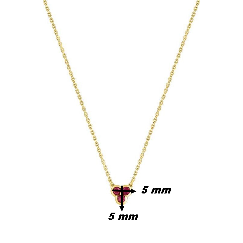 Collier Femme Or jaune 750/1000 et Rubis ROBBEZ MASSON, dimensions