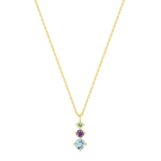 Collier Femme Or jaune 750/1000, Améthyste, Topaze, Péridot et Oxydes de zirconium ROBBEZ MASSON