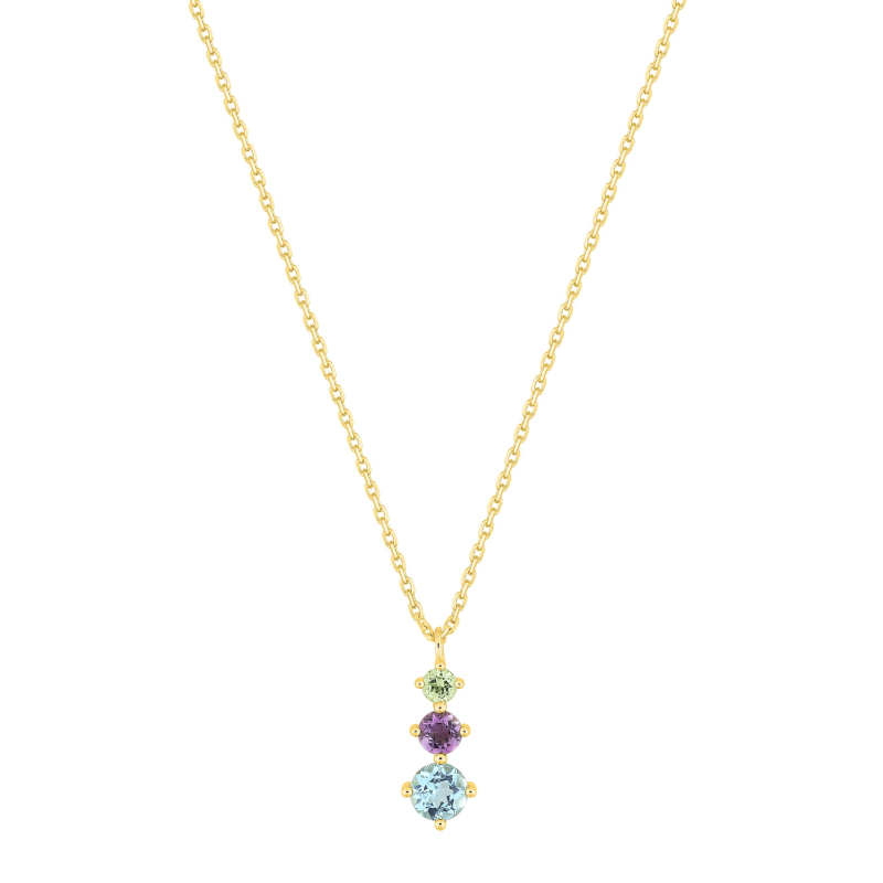 Collier Femme Or jaune 750/1000, Améthyste, Topaze, Péridot et Oxydes de zirconium ROBBEZ MASSON