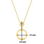 Collier Femme Plaqué Or et Oxyde de zirconium MURAT, dimensions