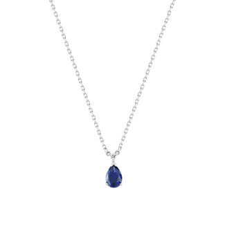 Collier goutte Femme Argent 925/1000 et Oxydes de zirconium bleu et blanc CHRISTIAN BERNARD