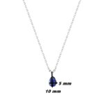 Collier goutte Femme Argent 925/1000 et Oxydes de zirconium bleu et blanc CHRISTIAN BERNARD, dimensions