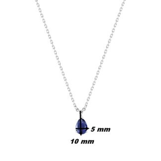 Collier goutte Femme Argent 925/1000 et Oxydes de zirconium bleu et blanc CHRISTIAN BERNARD, dimensions