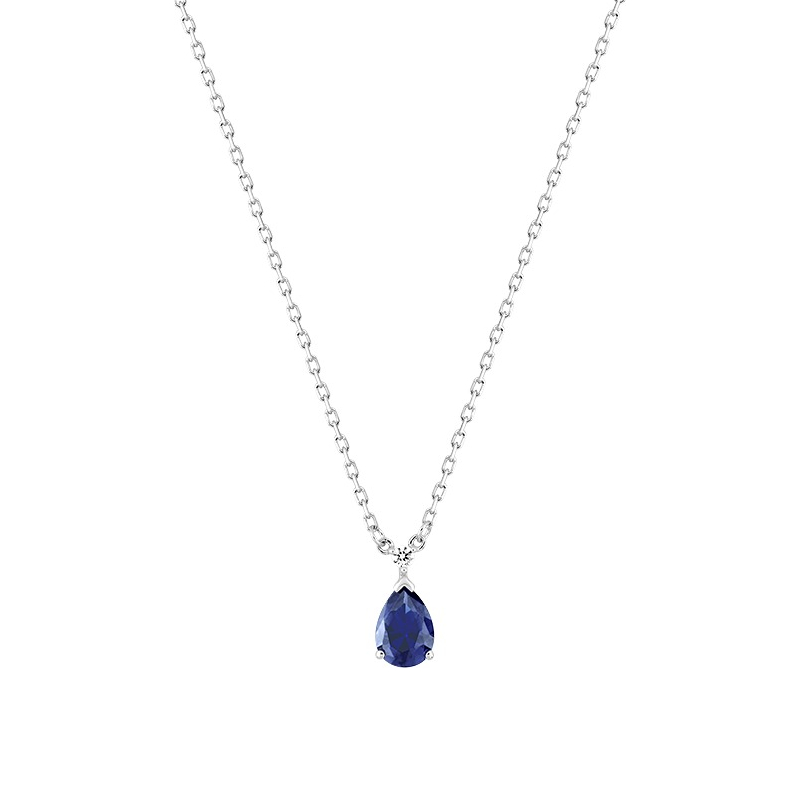 collier-goutte-femme-argent-oxyde-blanc-bleu-christian-bernard-332545-2 Collier goutte Femme Argent 925/1000 et Oxydes de zirconium bleu et blanc CHRISTIAN BERNARD