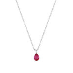 Collier goutte Femme Argent 925/1000 et Oxydes de zirconium rouge et blanc CHRISTIAN BERNARD