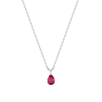 Collier goutte Femme Argent 925/1000 et Oxydes de zirconium rouge et blanc CHRISTIAN BERNARD