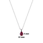 Collier goutte Femme Argent 925/1000 et Oxydes de zirconium rouge et blanc CHRISTIAN BERNARD, dimensions