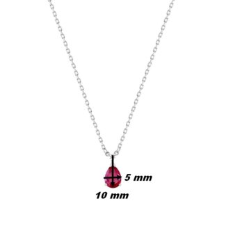 Collier goutte Femme Argent 925/1000 et Oxydes de zirconium rouge et blanc CHRISTIAN BERNARD, dimensions