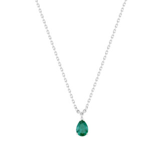 Collier goutte Femme Argent 925/1000 et Oxydes de zirconium vert et blanc CHRISTIAN BERNARD