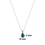 Collier goutte Femme Argent 925/1000 et Oxydes de zirconium vert et blanc CHRISTIAN BERNARD