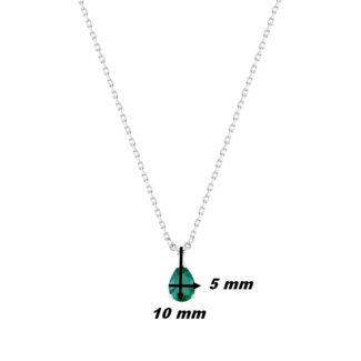 Collier goutte Femme Argent 925/1000 et Oxydes de zirconium vert et blanc CHRISTIAN BERNARD