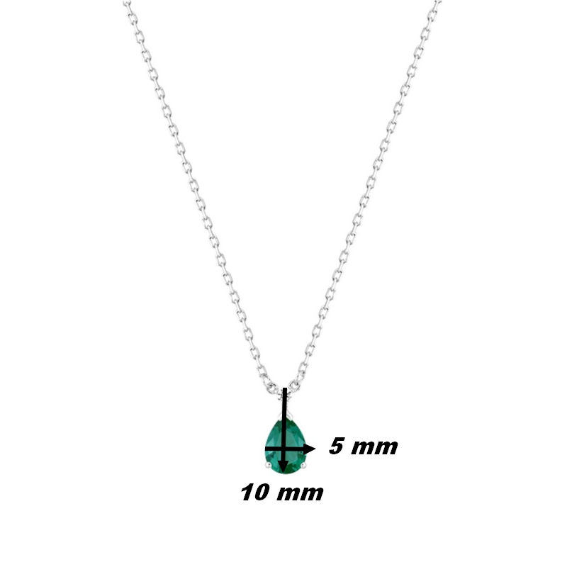 collier-goutte-femme-argent-oxyde-blanc-vert-christian-bernard-332545-4-dimensions Collier goutte Femme Argent 925/1000 et Oxydes de zirconium vert et blanc CHRISTIAN BERNARD