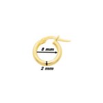 Boucles d’oreilles créoles lisses Femme Or jaune 750/1000 ROBBEZ MASSON, dimensions