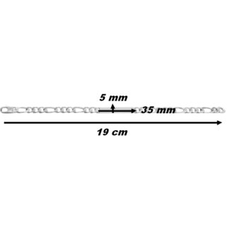 Gourmette maille alternée 1+3 Argent 925/1000 ROBBEZ MASSON, dimensions