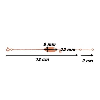 Gourmette Cœur Enfant Or rose 750/1000 ROBBEZ MASSON, dimensions