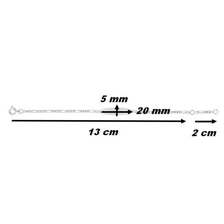 Gourmette Enfant maille alternée 1+3 Argent 925/1000 ROBBEZ MASSON, dimensions